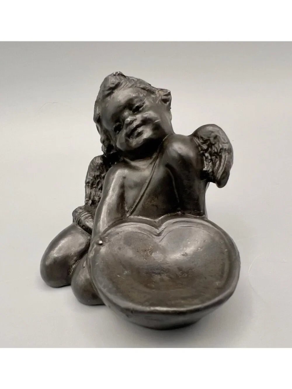 Antique W.B. Mfg Co Cherub Angel Figurine Trinket Dish Ring Holder